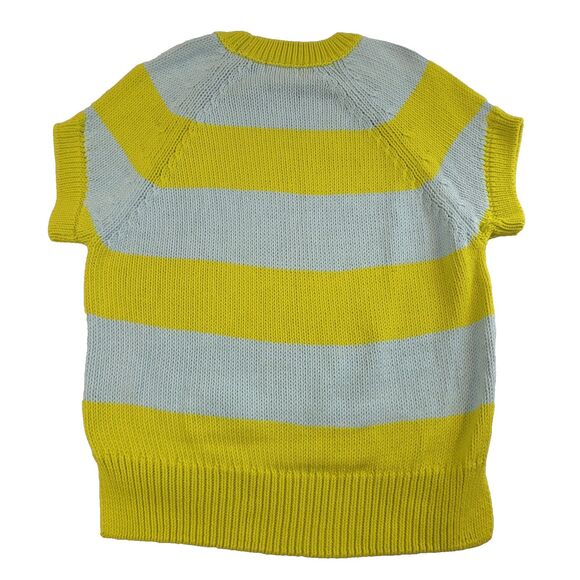 Mersea Voyageur Chunky Knit Sweater S Striped Blue Yellow Nautical Coastal Beach - Picture 2 of 10